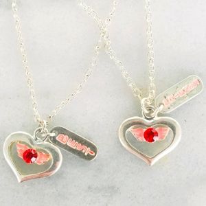 ♥️ 4 for $25 ♥️ #X2 Best Friends Heart Wings Silver Necklace Pendants